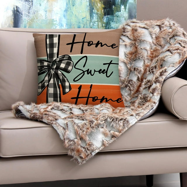 Decoración del hogar, ropa de cama, almohadas y fundas, mantas, regalos de inauguración de la casa, almohada con estampado de letras de calabaza, cojín para sofá, cabecero, ventana, funda de cojín.