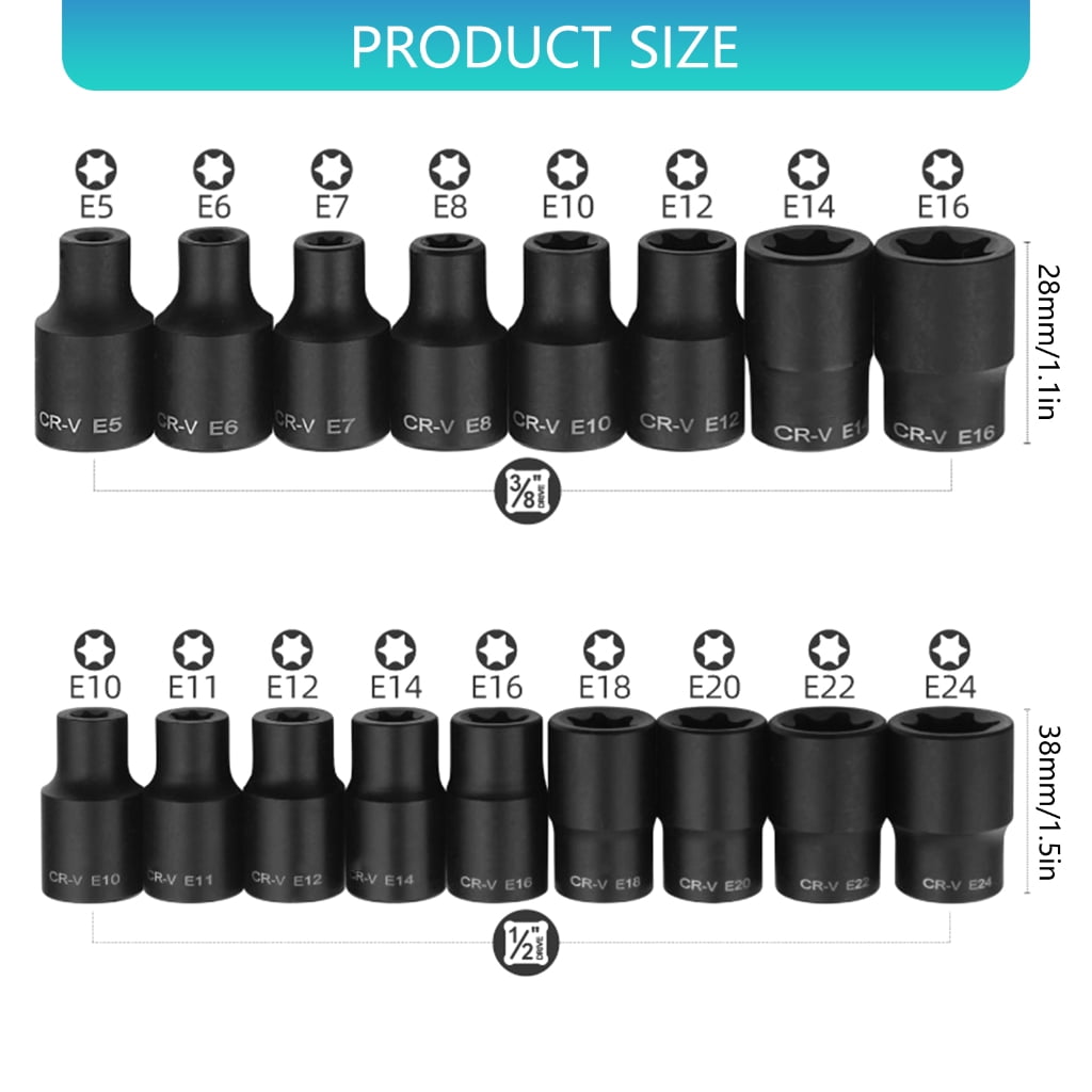 PatungKu 1/2'' 3/8'' Drive Power Reinforced Nut Driver Drill Bit Impact Socket Adapter