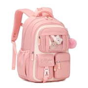 Soda Candy School Backpack Kawaii Ita Backpacks Water Resistant Lightweigt Bookbag, Pink and Beige