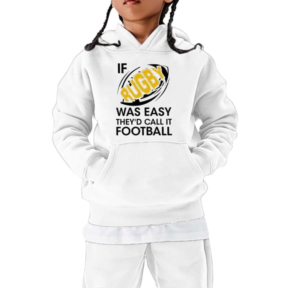 MEZZALL Casual Teen Football Sweatshirt Vintage Spring Sports Retro Kids Boys Girls Rugby Hoodie Pullover Tops Lovely Toddler Dailywear, White, 5-6 Years