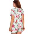 thumbnail image 4 of Xixirimido Rose Floral Pattern Maternity Nursing Pajamas Set 2 PCS Breastfeeding Sleepwear Short Sleeve Top and Shorts Set Pregnancy Pajamas for Women, X-Large, 4 of 7