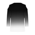 thumbnail image 6 of Womens' Fashion 3/4 Sleeve Plus Size Shirts 2024 Casual Off Shoulder V-neck Printed Top Gifts for Womens, 6 of 6