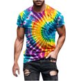 thumbnail image 2 of CFLVAEK Men's Tie Dye T Shirts Hippies Senior Short Sleeve Tshirts Big and Tall Round Neck T Shirt Fashion Summer Beach Vacation Tops XXL, 2 of 5