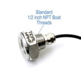 thumbnail image 3 of Tidal Wake IP68 Underwater LED Boat Drain Plug Light (Red), 1/2-Inch Standard Drain, 316 Stainless Steel, 12-30V/27W, 3-Year Warranty, 3 of 8