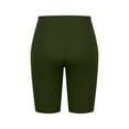 thumbnail image 5 of DORKASM Women's Plus Size Ribbed Biker Shorts Stretch Short Leggings Elastic Waist Casual Ladies Pull On Capris L-5XL Army Green 3XL, 5 of 5