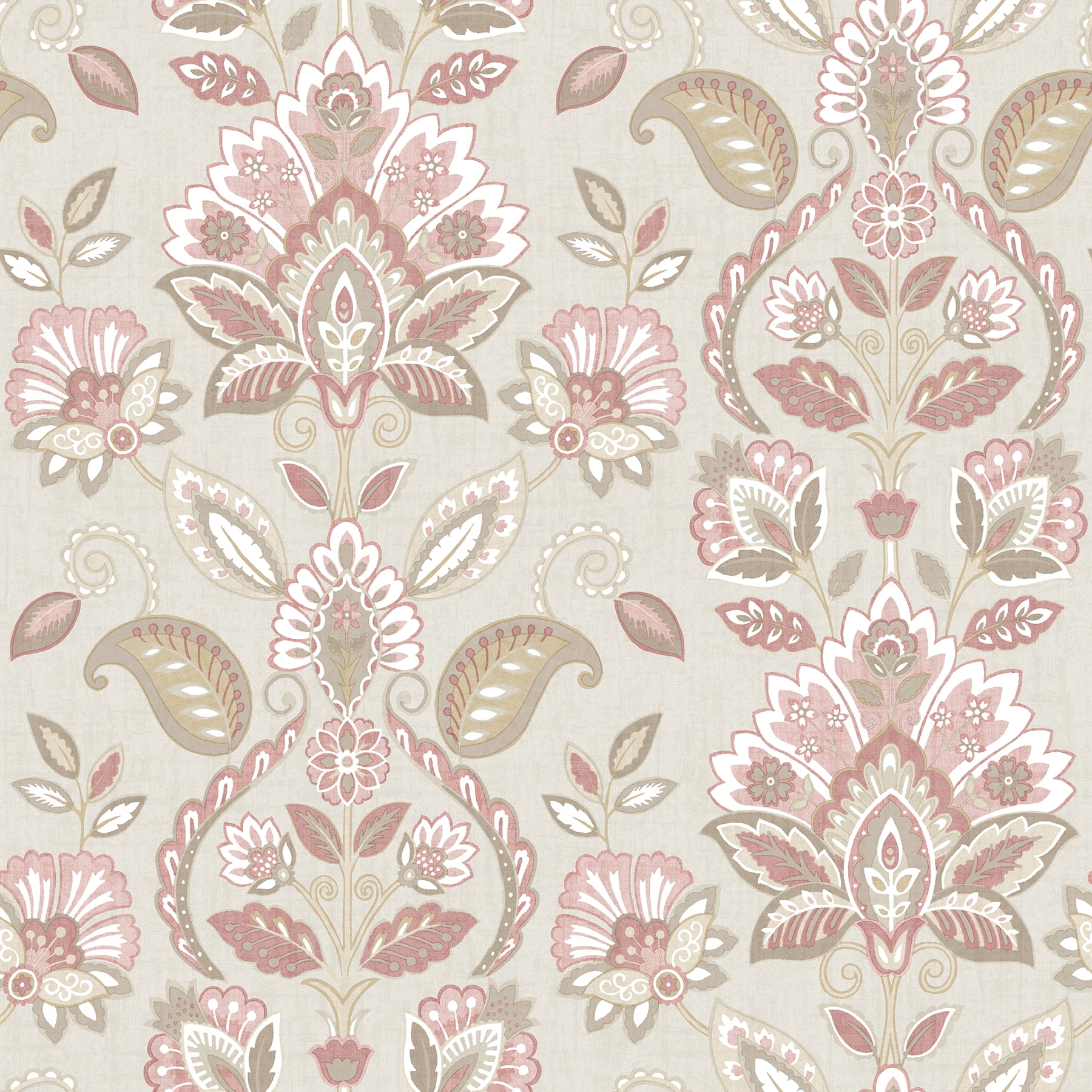 Chesapeake Rayleigh Pink Floral Damask Wallpaper - Walmart.com