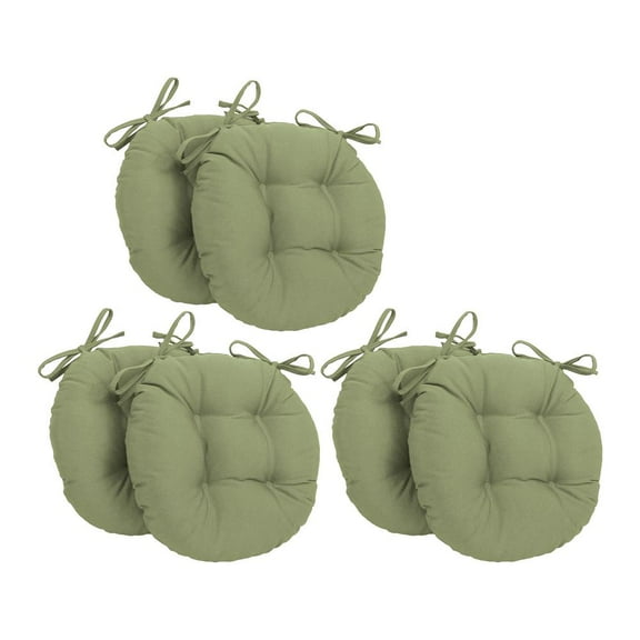 Blazing Needles 16-inch Solid Twill Round Tufted Chair Cushions (Set of 6)  916X16RD-T-6CH-TW-SG