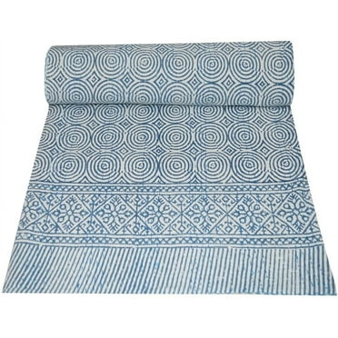 Indian Hand Block Print Kantha Quilt Queen Size Handmade Quilt Kantha Throw Blanket Queen Bedspread Boho Quilt Vintage Gudari Kantha Quilts