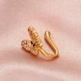 thumbnail image 4 of Simple personality u-shaped fake nose ring diamond butterfly nose nail European and American non-hole nose clip puncture jewelry-KC Gold, 4 of 4
