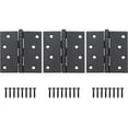 thumbnail image 3 of Stone Harbor Hardware 4" Ball-Bearing Door Hinges, Square Corner, Matte Black, 3-Pack, 3 of 4