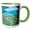 Green/White, variant on 3drose, Alaska, Katmai National Park. Aerial View of Glacial Lake., 15oz Mug