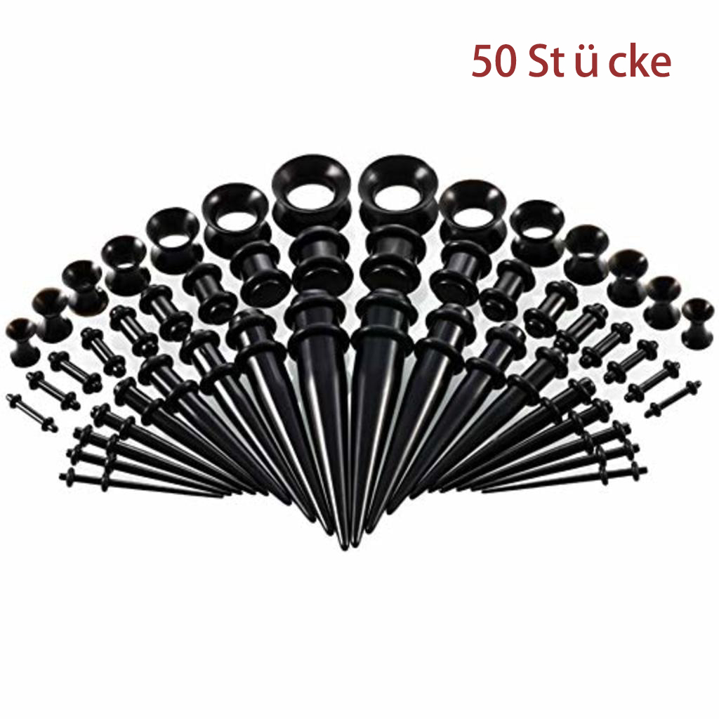 50 Pcs. Ear Expansion Rods Tunnel Ear Piercing Taper with Plug