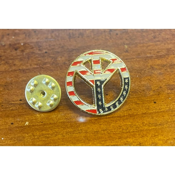USA Peace lapel pin hand stamped and baked finished cloisonne pin