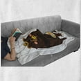 thumbnail image 6 of Bear Soft Flannel Fleece Blanket, Forest Party with Grizzly Bears and Bees Having Fun Love Eating Honey Gratitude Theme, Cozy Plush for Indoor and Outdoor Use, 50" x 60", Dark Brown, by Ambesonne, 6 of 6
