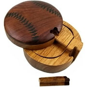 Baseball Handmade All Natural Exotic Wood Puzzle Trinket Box