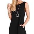 thumbnail image 3 of Lucakuins Vestido largo para mujer, sin mangas, cuello redondo, sólido, suelto, con abertura, vestido de verano para uso diario informal Lucakuins moda, 3 of 4