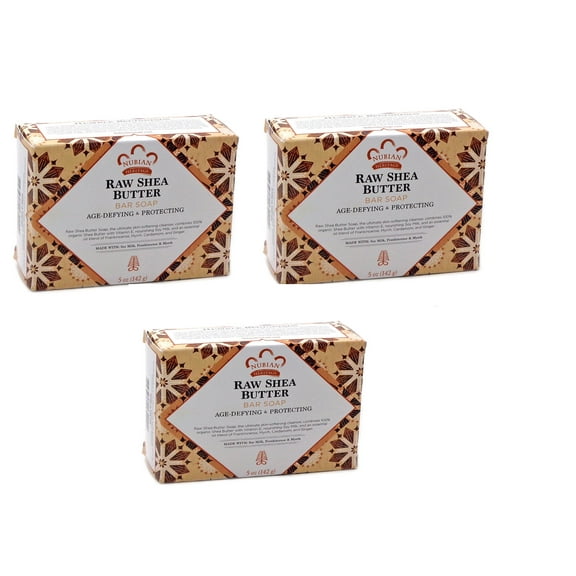 Bar Soap Raw Shea Butter 5 Oz By Nubian Heritage, 3-Pack