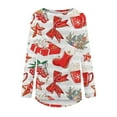 thumbnail image 4 of Patlollav Plus Size Christmas Tops Women Fashion Casual Long Sleeve Round Neck Loose Blouse, 4 of 6