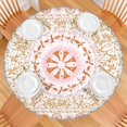 thumbnail image 2 of Colorful Bohemian Style Round Tablecloth - Elasticized Edge for 52 to 56 Inch Tables - Vibrant Table Cover for Party, 2 of 7