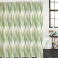 thumbnail image 3 of Shower Curtain Bathroom Set Retro Gradient Green Geometric Waterproof Fabric Shower Curtains with Grommets&Hooks, Southwest Ethnic Group Privacy Bath Curtain for Bathtub 36x72in, 3 of 9