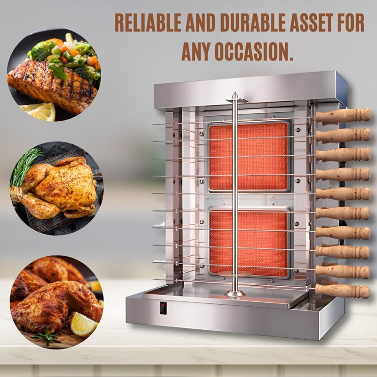 Bioexcel 1 Vertical Shawarma Machine-2 Burner Rotisserie Grill