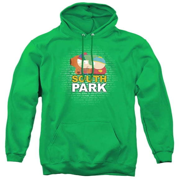 South Park Lyrics Unisex Adult Pull-Over Hoodie,Kelly Green, Small