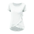 thumbnail image 5 of T Shirts for Women Slim Fit Peplum Short Sleeved Top Blouse T-Shirt Tops White XL, 5 of 5
