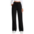 thumbnail image 2 of Womens Sweatpants with Pockets Elastic High Waist Drawstring Relaxed Fit Casual Straight Leg Sweat Pants Trousers, 2 of 7