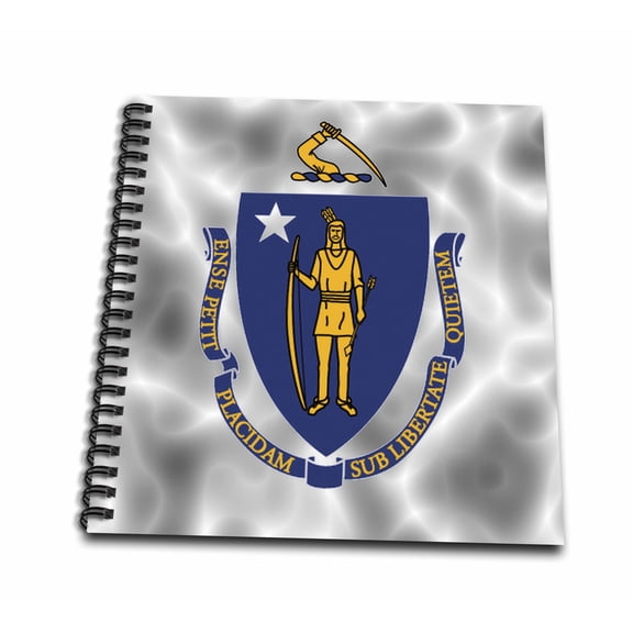 3dRose, Massachusetts State Flag, Mini Notepad 4 x 4 inch