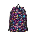 thumbnail image 3 of Naloa Canvas Backpack for Men Women rainbow color mushroom Skull Print Rucksack Casual Travel Daypack Large and Small Durable College Tote Satchel Bookbag for Teens, 3 of 8