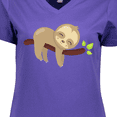 thumbnail image 4 of Inktastic Cute Sloth, Baby Sloth, Lazy Sloth, Sleeping Sloth Women's V-Neck T-Shirt, 4 of 5