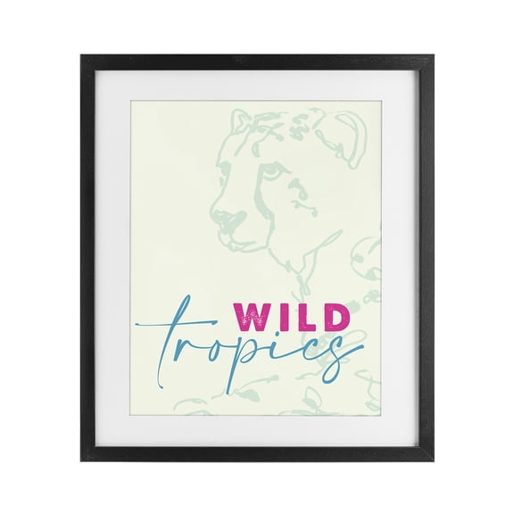 Stupell Industries Eclectic Wild Tropics Cheetah Black Framed Print Under Glass, 17 x 21, by Lanie Loreth