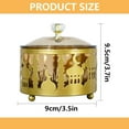 thumbnail image 2 of Ramadan Serving Tray with Lid: Metal Snack Bowl, Middle East Ramadan Food Storage Container for Serving Cookie Candy Pastry Dessert Eid Party Activity (Gold B, 2pcs), 2 of 8