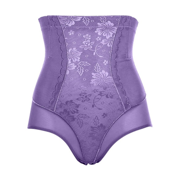 BLVB Shapewear Thong for Women Seamless Floral Lace Underwear Panties High Waisted Butt Lifting Body Shaper