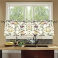 thumbnail image 4 of Yayeee Kitchen Curtains Tier Set of 2 Light Filtering 57"x24" Over Sink Window Panels, Purple Birds Teapots, 4 of 7