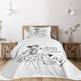 thumbnail image 3 of Ambesonne Paris Quilted Bedspread Set 2 Pcs, Love Fashion Girl, Twin Size, Black White, 3 of 6
