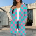 thumbnail image 2 of SwiftWear Women's Casual Loose Long Cardigan with Pockets - Checkered Print Long Sleeve for Year-Round Style & Comfort Cardigan Open Front Outerwear Tops, 2 of 7