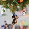 thumbnail image 2 of Acrylic Christmas Ornament,Acrylic Cartoon Christmas Pendant,Wearing Christmas Hat Pet, Pine Tree Decor,Xmas Gift for Hanging House Charm Eve Keepsake,Car Rear View Mirror Accessories(B), 2 of 9