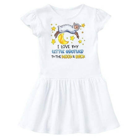 

Inktastic I Love my Little Brother to the Moon and Back Cute Sheep Gift Toddler Girl Dress