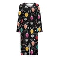 thumbnail image 4 of Xoenoiee Christmas Bulb Snowflake Print Women Zipper Robe Xmas Long Sleeve House Coats Robes Round Neck Bathrobe with Pockets Comfy Nightgown Sleepwear Plus Size, Size 4XL, 4 of 7