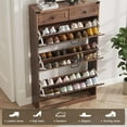 thumbnail image 3 of Vabches Shoe Storage Cabinet with 3 Flip Drawers & 2 Drawes for Entryway, Freestanding Narrow Shoe Rack Organizer for Hallway, Closet, 3 of 8