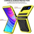 thumbnail image 3 of for ZFlip 3/ ZFlip 4 5G Heavy Duty Metal Case with Stand Cover  Rugged Compatible with Samsung Galaxy Z flip 3/4 5G Phone Case Hard Funda Yellow, 3 of 11
