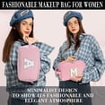 thumbnail image 2 of YOOLIFE Cute Initial Travel Makeup Bag - Teen Girl Gifts Trendy Stuff Sister Daughter Friend Girls Birthday Gifts for Teens Bridesmaid Gifts for Girl Women Monogram Makeup Bag Make Up Bag Pink C, 2 of 7