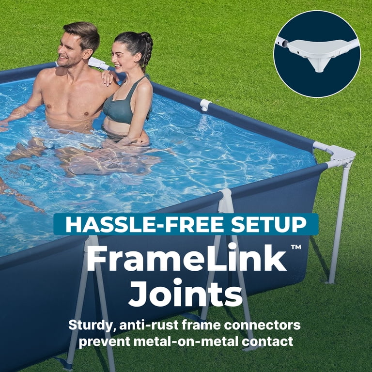 Bestway Rectangular Metal Frame Swimming Pool, Steel Pro Above