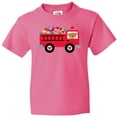 thumbnail image 3 of Inktastic Valentine Fire Truck Heart Bear Youth T-Shirt, 3 of 5