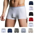 thumbnail image 4 of Lovskoo 2024 Men's Underwear Boxer Briefs Striped Knitting Shorts Underpants Underpants Beige L, 4 of 4