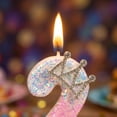 thumbnail image 4 of Pink Iridescent Number 2 Birthday Cake Candle with Crown Topper Princess Theme Girl 2Nd Birthday Party Decorations, 4 of 5