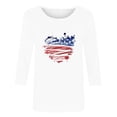 thumbnail image 5 of Dazajoo 4th of July Tunic Tops for Women Summer 3/4 Sleeve Casual American Flag Patriotic Graphic Vintage Tee Shirts 2024 Womens Independence Day Round Neck Blouses Flash Deals Today,White,XL, 5 of 6
