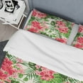 thumbnail image 4 of Designart 'Tropical Leaves and Flowers I' Mid-Century Modern Duvet Cover Set, 4 of 4