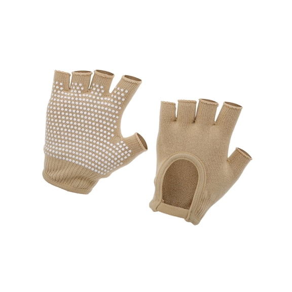 Vocoste Yoga Gloves Fingerless Pilates Gloves One Size Beige